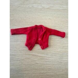 Vintage Barbie Francie Skipper Midge Red LS Sweater buttons clothes outfit top